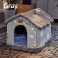 Miniatyrbillede 2 af 2: Hundehus, Aftageligt Betræk, Behageligt Design,L 53x43x46cm, Kattehus Grå Stjerne
