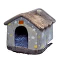 Miniatyrbillede 1 af 2: Hundehus, Aftageligt Betræk, Behageligt Design,L 53x43x46cm, Kattehus Grå Stjerne
