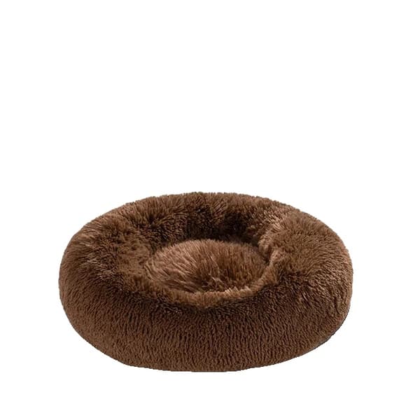 Hundbädd, Mjuk Plysch, Tvättbar,XL-Omkring-80CM, GWLL-Kaffe