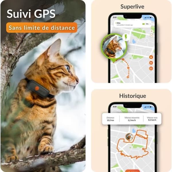 GPS-seurantalaite kissoille - Weenect XS (musta versio 2023)