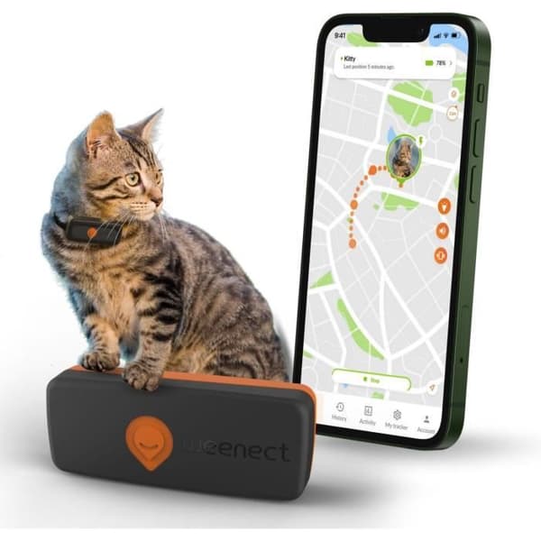 GPS-seurantalaite kissoille - Weenect XS (musta versio 2023)