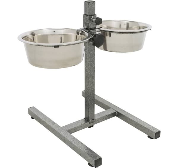 Set med skålar i rostfritt stål med upphöjd bas Hundstång, 2 × 1,8 l/ø 20 cm