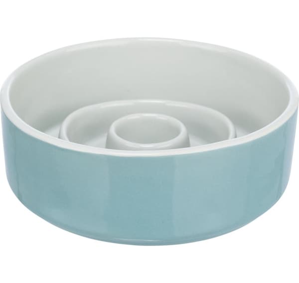 Slow Feeding kulho, keraaminen, 0,45 l/ø 14 cm, harmaa/sininen