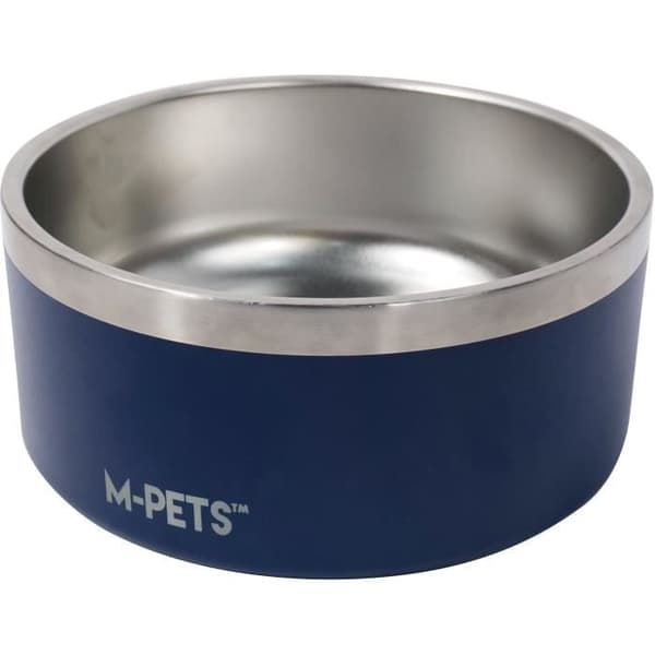 Skål - M PETS - ESKIMO - Dobbeltvægget 2 L - Blå - Rustfrit stål, skridsikker, lugtfri, rustfri, vaskbar
