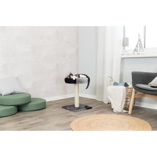 TRIXIE Tarifa Cat tree Höjd 52 cm grå och svart plysch och naturlig sisal