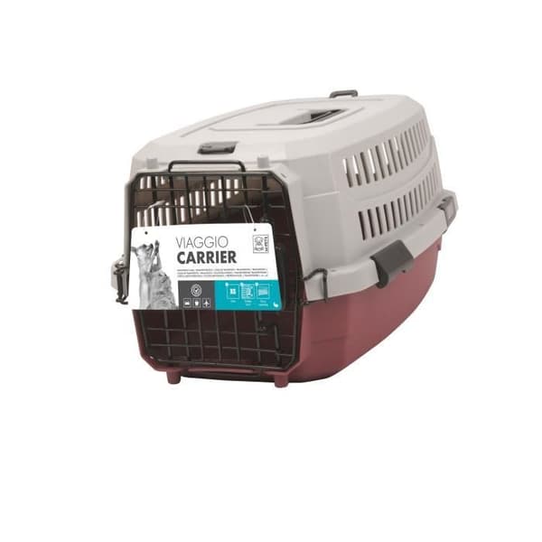 M-PETS Viaggio Carrier M transportväska - 68x47,6x45cm - Bordeaux och grått - För hundar