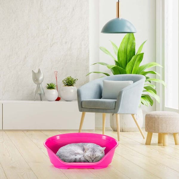 FERPLAST Basket Siesta Deluxe 2 - 49x36x17,5 cm - Fuchsia - För hundar och katter