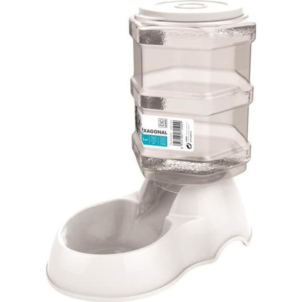 M-PETS Hexagonal kibble dispenser - 3500ml - Vit - För hundar