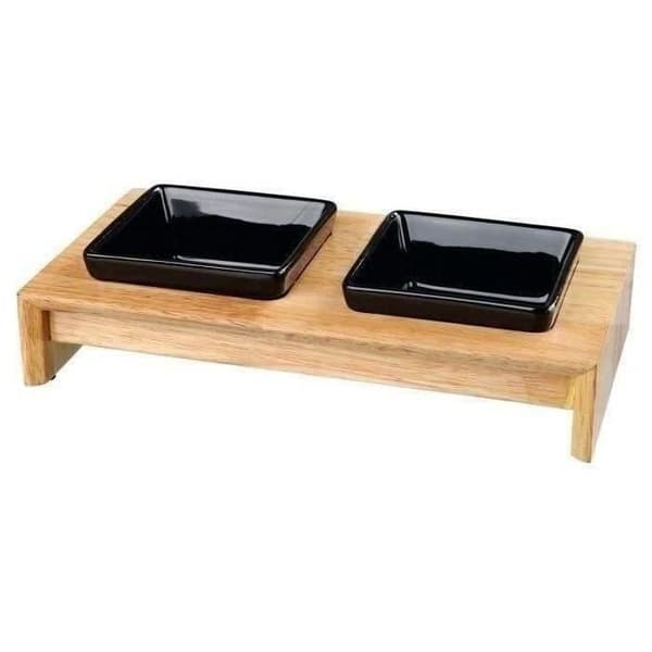 TRIXIE Skålset 28x5x15cm - 2x0.2l - Svart - För hundar