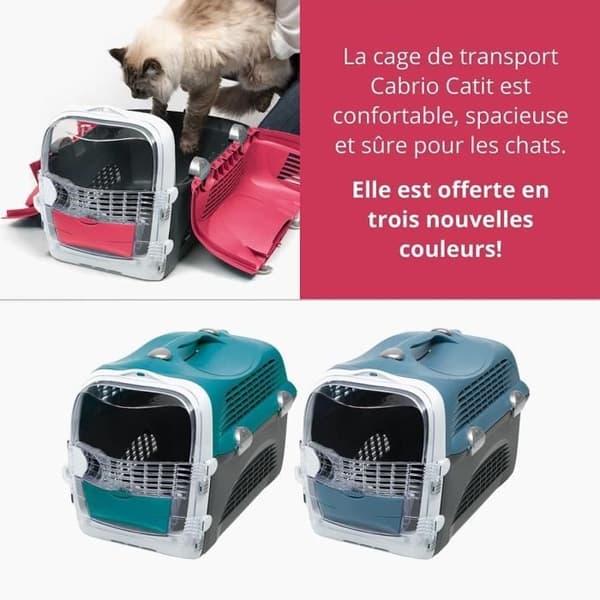 CAT IT Cabrio transportbur - Körsbärsröd - För katter