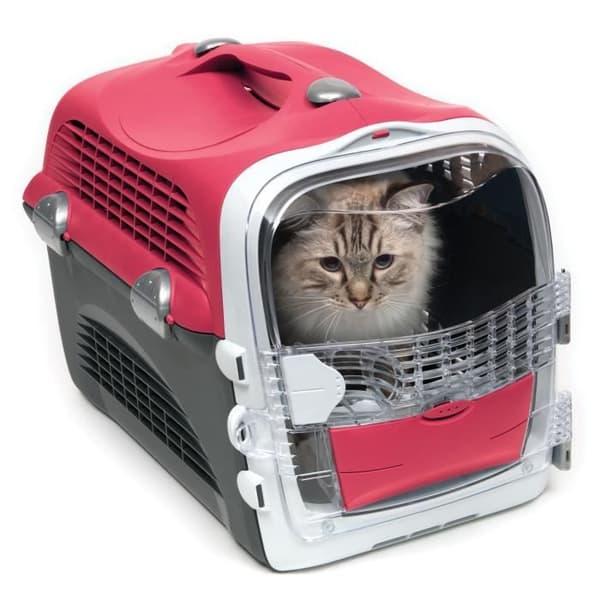 CAT IT Cabrio transportbur - Körsbärsröd - För katter