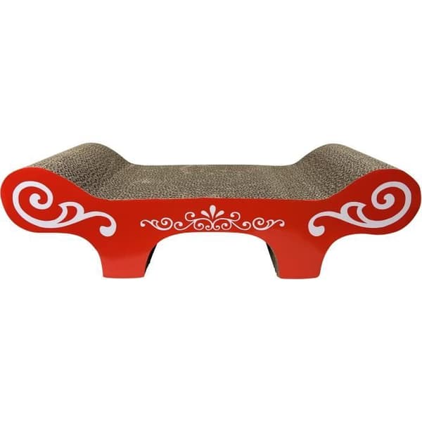 Korrugerad skrapstolpe 50x22x14 cm röd