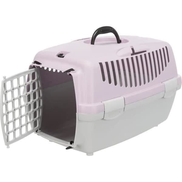 TRIXIE Transportlåda Capri 1 - XS - 32 x 31 x 48 cm - Ljusgrå och lila - För hundar