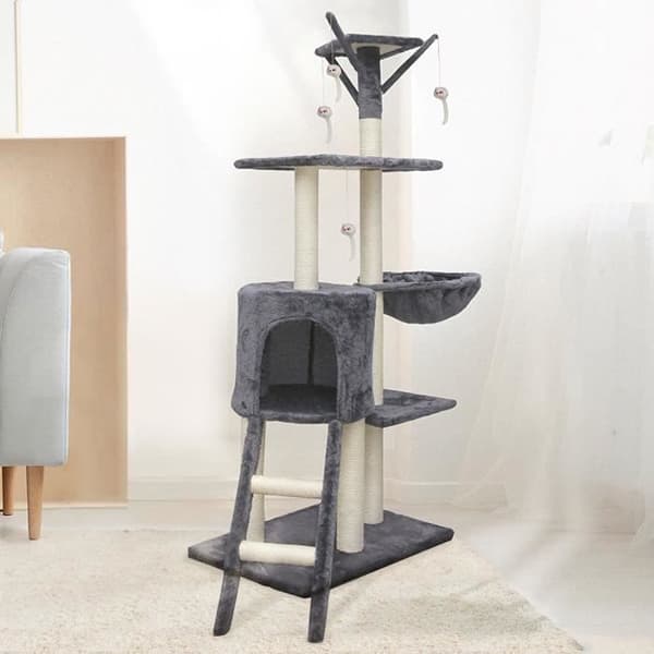 JIPSY Grå kattträd - 79 x 34 x 138 cm - Grå
