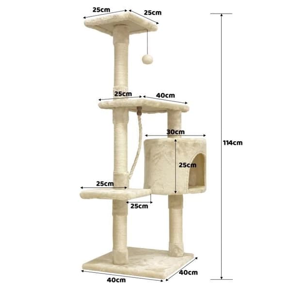 PALOMA Kattträd - 40x40x114cm - Beige