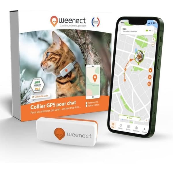 GPS Tracker för chatt - Weenect XS (White Edition 2023)