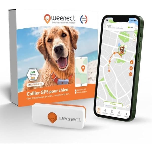 GPS Tracker for Dogs - Weenect XS (White Edition 2023)