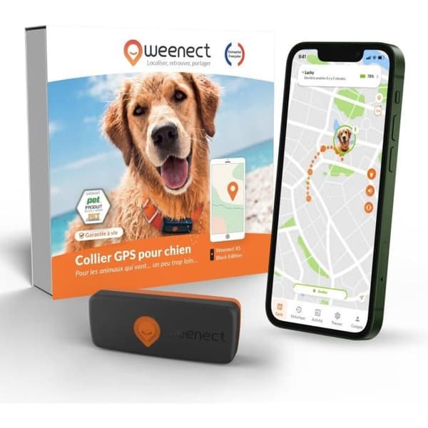 GPS Tracker for Dogs - Weenect XS (Black Edition 2023)