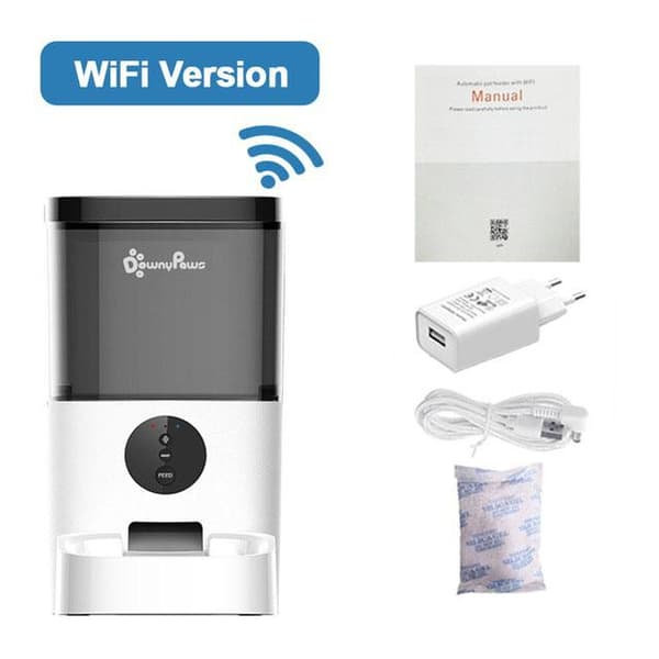 4L WiFi smart husdjursmatare, automatisk husdjursmatdispenser, vanlig matning