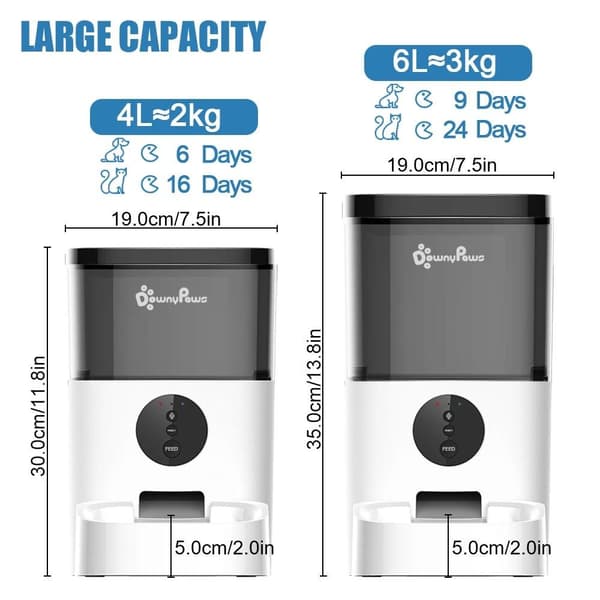 4L WiFi smart husdjursmatare, automatisk husdjursmatdispenser, vanlig matning