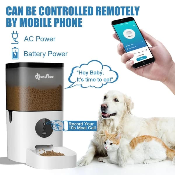 4L WiFi smart husdjursmatare, automatisk husdjursmatdispenser, vanlig matning