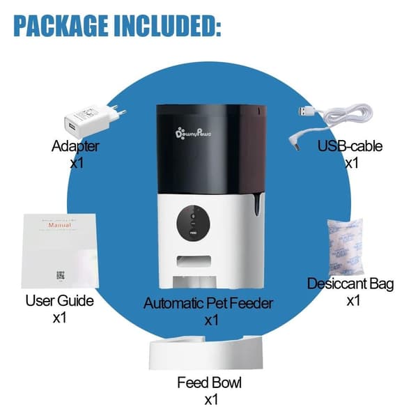4L WiFi smart husdjursmatare, automatisk husdjursmatdispenser, vanlig matning