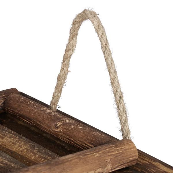 Relaxdays utomhusfågelmatare att hänga eller ställa, i trä, H x L x P: 5,5 x 37 x 25 cm, brun