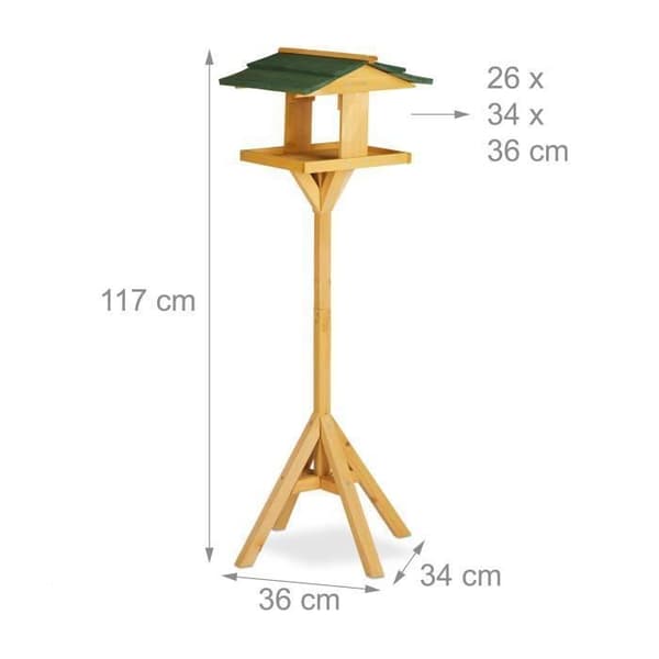 Relaxdays fristående fågelmatare, fristående fågelhus för trädgård och balkong, stor matare, 117cm,
