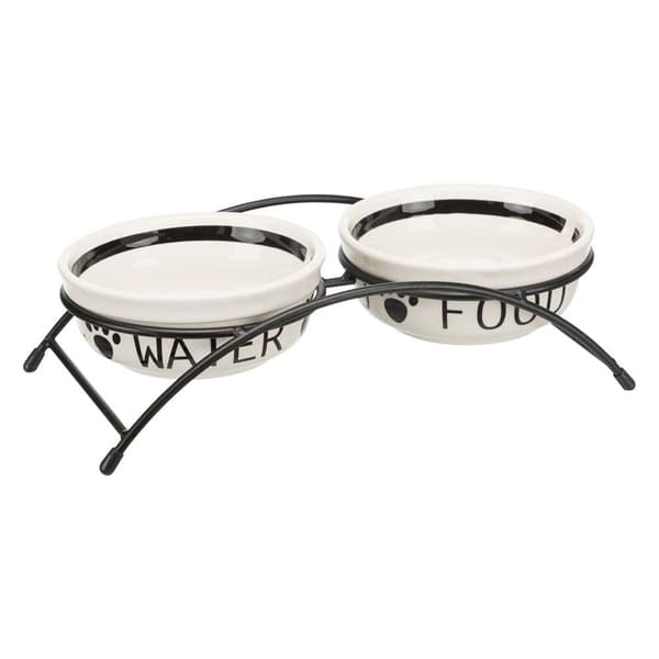Trixie Schüssel Set Hvid,Sort 2 × 2.6 L