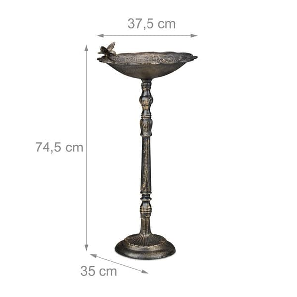 Abreuvoir - Relaxdays - Vintage - Gjutjärn - 74,5 cm - Vilda fåglar - Trädgård