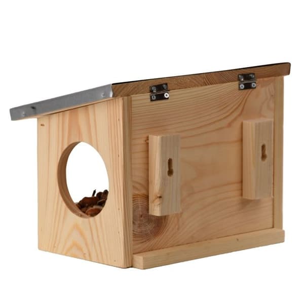Ekorrmatare - Ej specificerad - L 17,6 x B 25,3 x H 18,7 cm - Trä - Brun - Utomhus