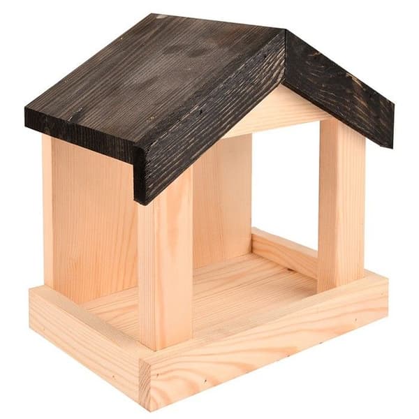 Väggmonterad matare - Esschert Design - FB462 - Furu - Svart färg - För vilda fåglar