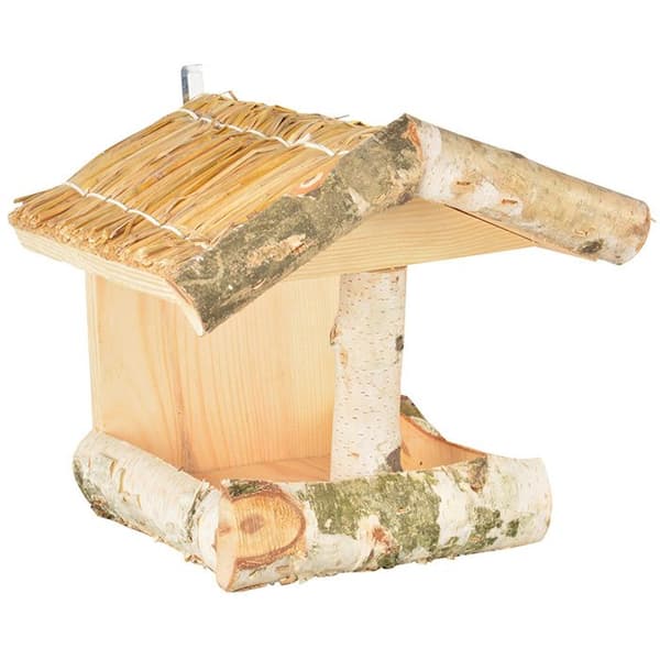 Fågelmatare - Esschert Design - Björkträ - Halmtak - Utomhus