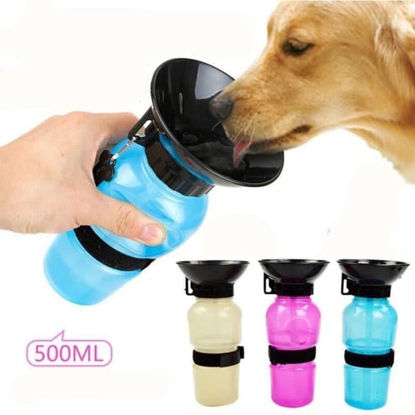 Portable Drinker - HA18152 - Blå - 500ml - För hundar - Utomhus