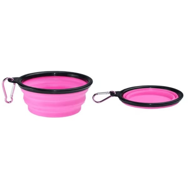 Hundskål - Hopfällbar och Portabel 1000 ml Rosa