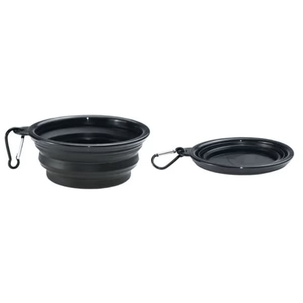 Koiran kulho - kokoontaitettava ja kannettava 350 ml musta