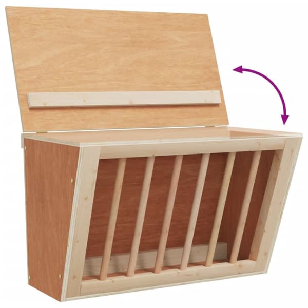 vidaXL Kaninmatare 37x18,5x23 cm massivt granträ -  Skålar, mat- & vattenautomater för husdjur