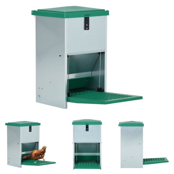 The Living Store Automaattinen siipikarjan ruokkija polkimella 8 kg - Lemmikkien kupit, ruokinta- & juomatarvikkeet