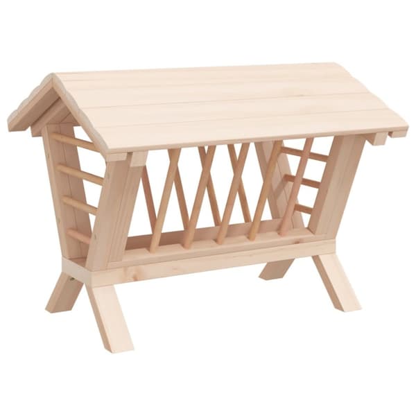 The Living Store kaninfoderautomat 44x33x33 cm massivt fyrretræ -  Skåle, foderautomater & drikkeflasker til kæledyr