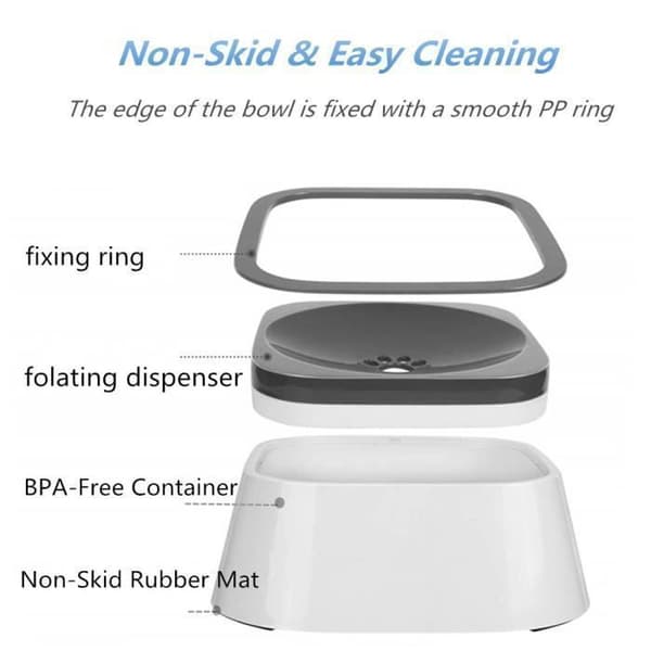 Automatisk översvämningssäker hundskål Bärande flytande bil Anti-Wet Mouth Bowl-CHE