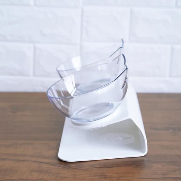 Djurskål - Skydda - Genomskinlig - Halkfri - 2 skålar - Ergonomisk design