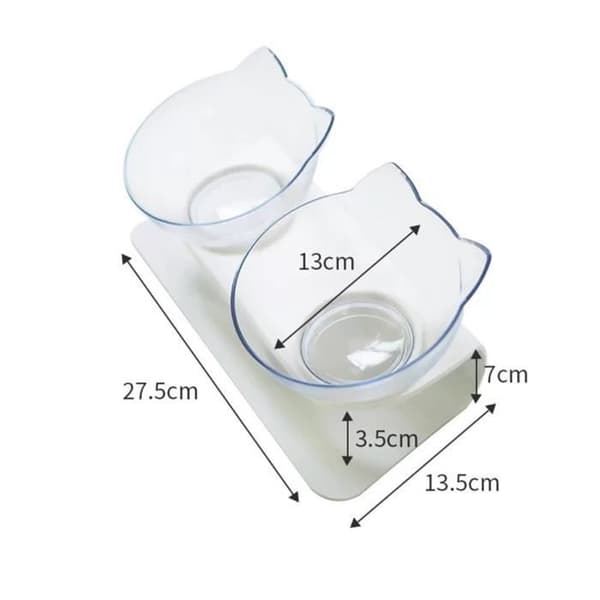 Djurskål - Skydda - Genomskinlig - Halkfri - 2 skålar - Ergonomisk design