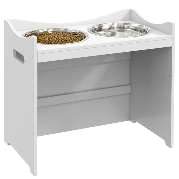 Rootz PawHut justerbar matningsstation - Slitstark matare för husdjur - Snyggt hundskålsställ - Ergonomisk design - Lätt att rengöra - 54 cm x 31,5 cm
