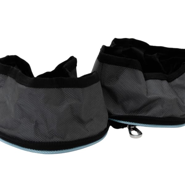 Henry Wag Snaffle Collapsible Dog Bowl Set (Pack of 2) Blue One Size