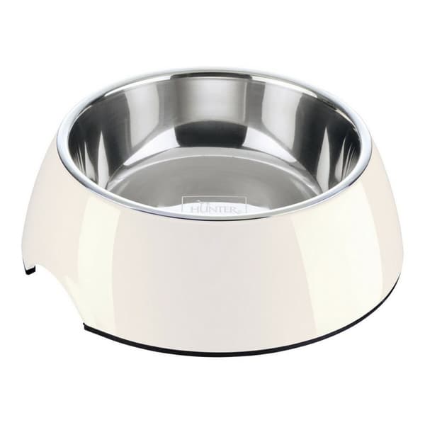 Hundmatare Hunter Melamin Rostfritt stål Vit 350 ml (18,5 x 18,5 x 9,5 cm)