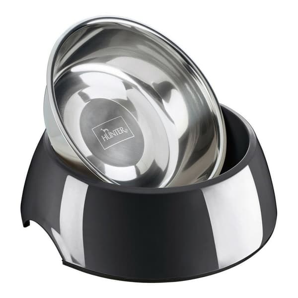 Hundmatare Hunter Melamin Rostfritt stål Svart 160 ml (14,5 x 14,5 x 7 cm)