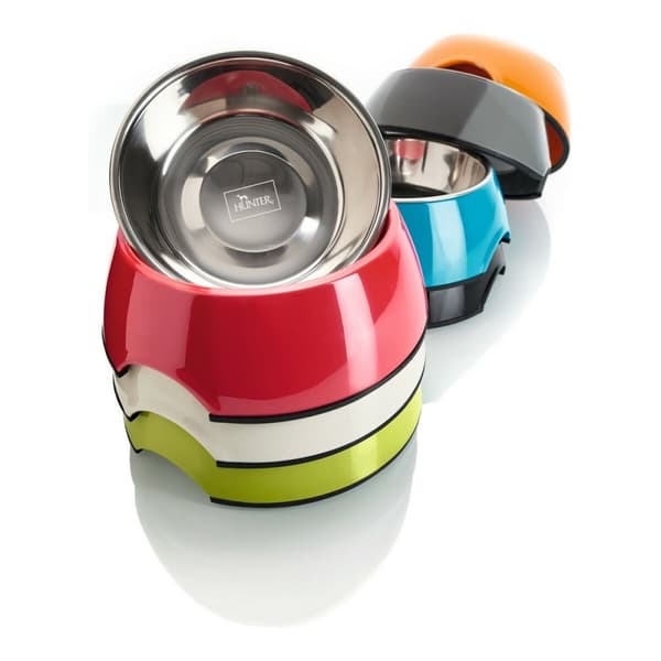 Hundmatare Hunter Melamin Rostfritt stål Svart 160 ml (14,5 x 14,5 x 7 cm)