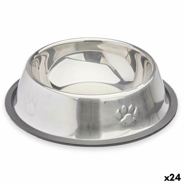 Hund Feeder Mascow 311 Grå Sølvfarvet Gummi Metal 35 x 0,03 x 25 cm (24 enheder)