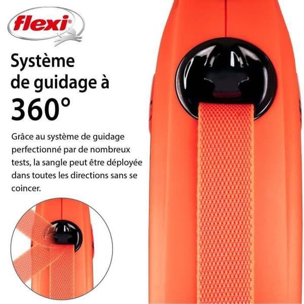 TRIXIE flexi XTREME bandkoppel - Storlek L - 8m - Svart och orange