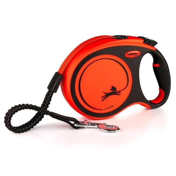 TRIXIE flexi XTREME bandkoppel - Storlek L - 8m - Svart och orange